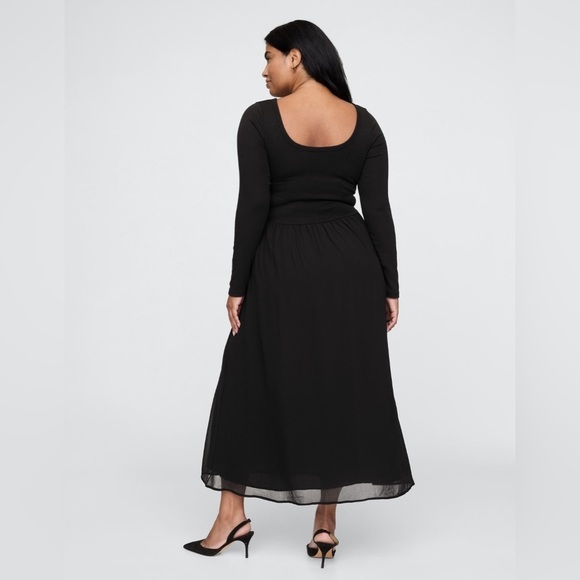 NWT! GAP Black Mixed Media Maxi Dress - Size Medium 🧡 - Picture 6 of 8